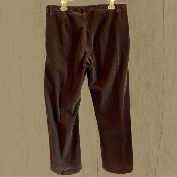 Vintage 90s mid rise wide leg brown corduroy pants - Picture 4 of 8